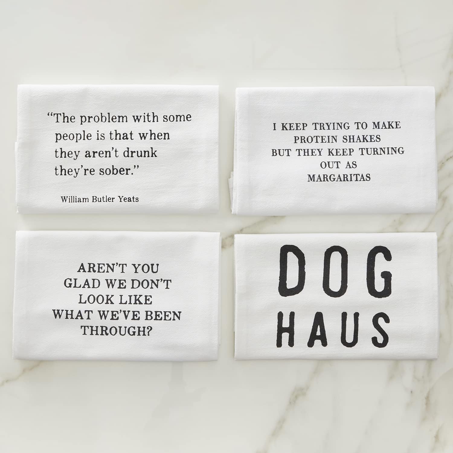 Dog Haus Thirsty Boy Dish Towel | Cotton Flour Sack Kitchen Towel | 30" x 30" by The Bullish Store