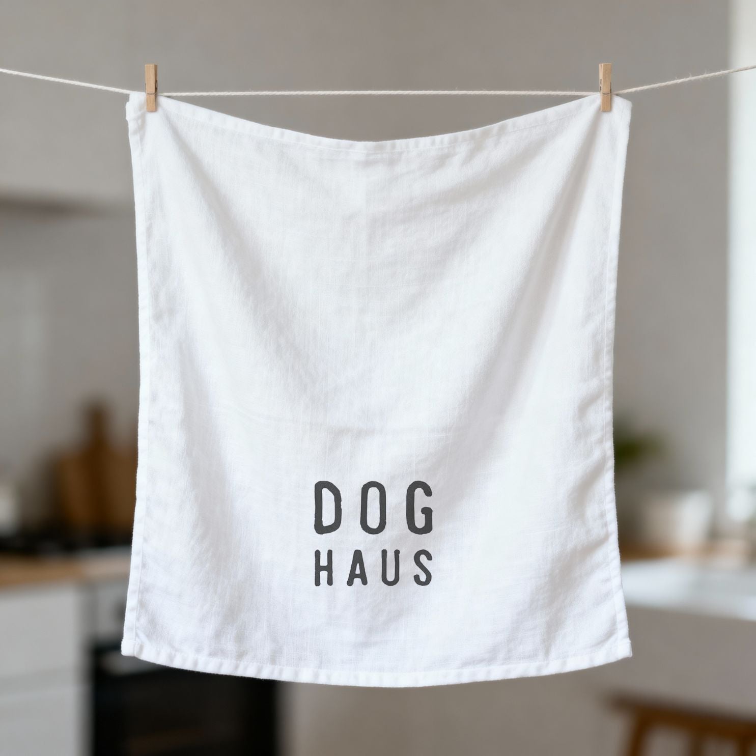 Dog Haus Thirsty Boy Dish Towel | Cotton Flour Sack Kitchen Towel | 30" x 30" by The Bullish Store