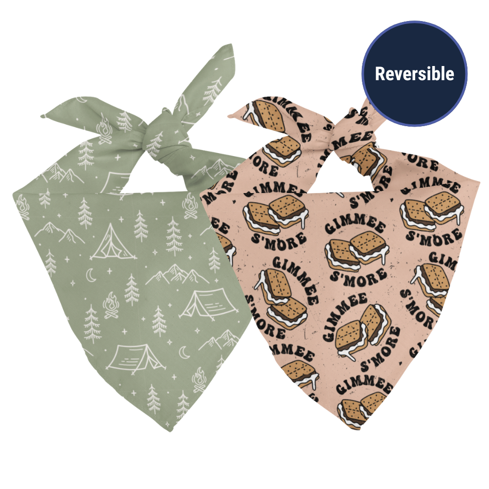 Camping & Smores Reversible Dog Bandana by Dog Bandana Co.