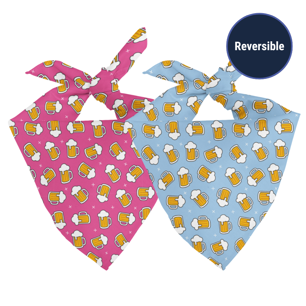 Cheers and Beers Reversible Dog Bandana by Dog Bandana Co.