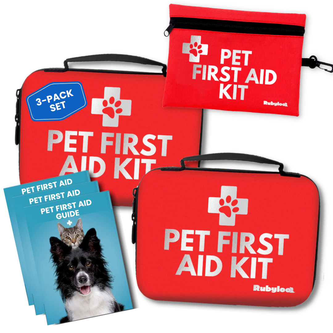 Pet First Aid Kit for Dogs & Cats with Vet-Approved Essentials by Rubyloo