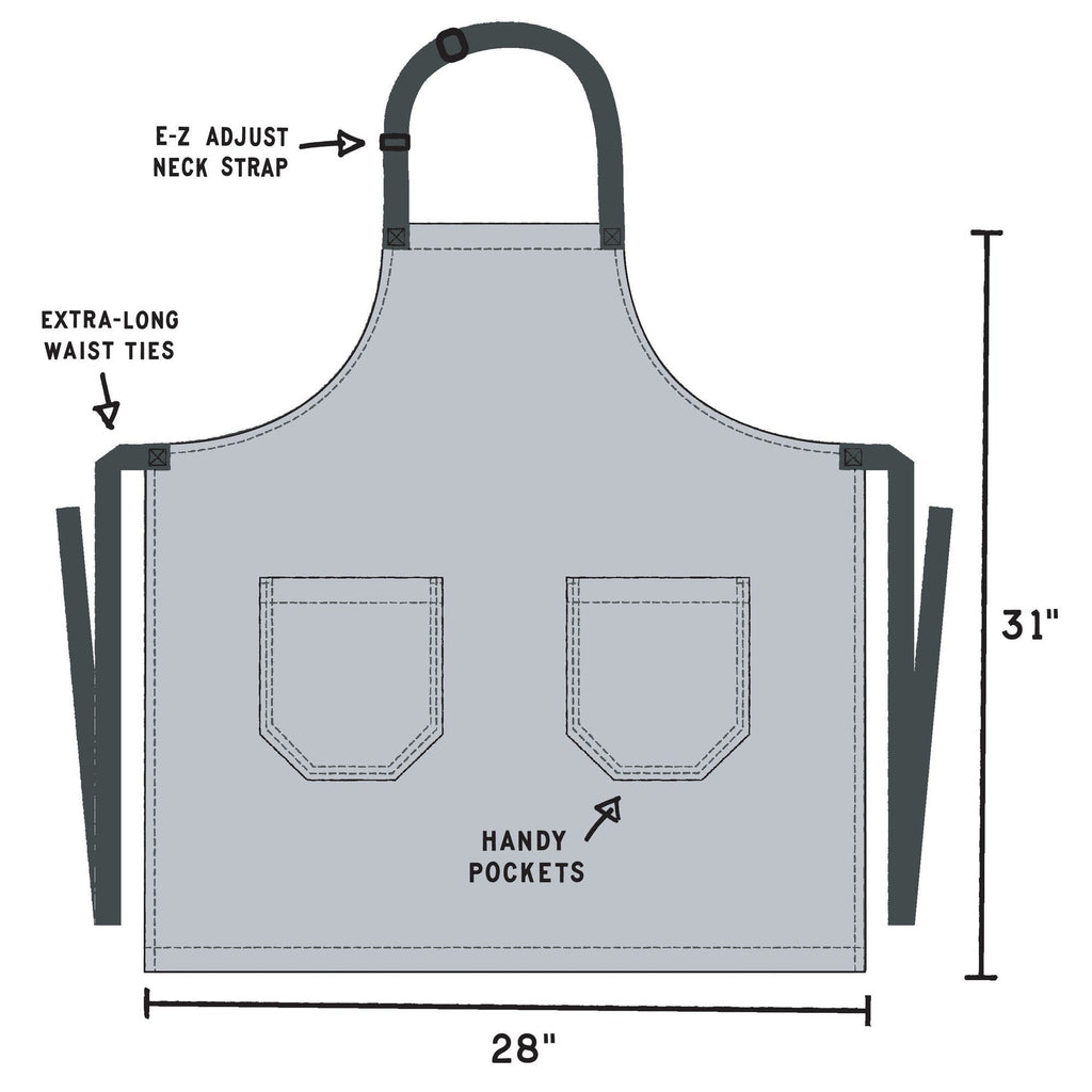 Dogs. Here To Remind You That Everything Is Exciting Funny Cooking and BBQ Apron Unisex 2 Pockets Adjustable Strap 100% Cotton | BlueQ at GetBullish by The Bullish Store