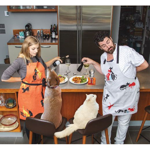 Dogs. Here To Remind You That Everything Is Exciting Funny Cooking and BBQ Apron Unisex 2 Pockets Adjustable Strap 100% Cotton | BlueQ at GetBullish by The Bullish Store