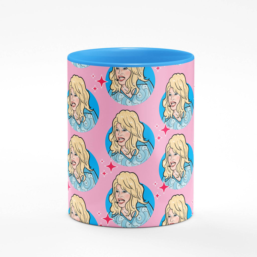 Dolly Parton Mug with Blue Interior | 11oz by The Bullish Store