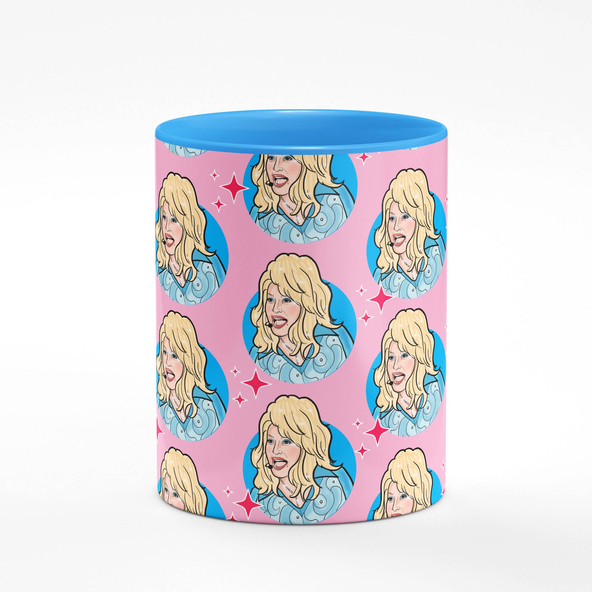 Dolly Parton Mug with Blue Interior | 11oz by The Bullish Store