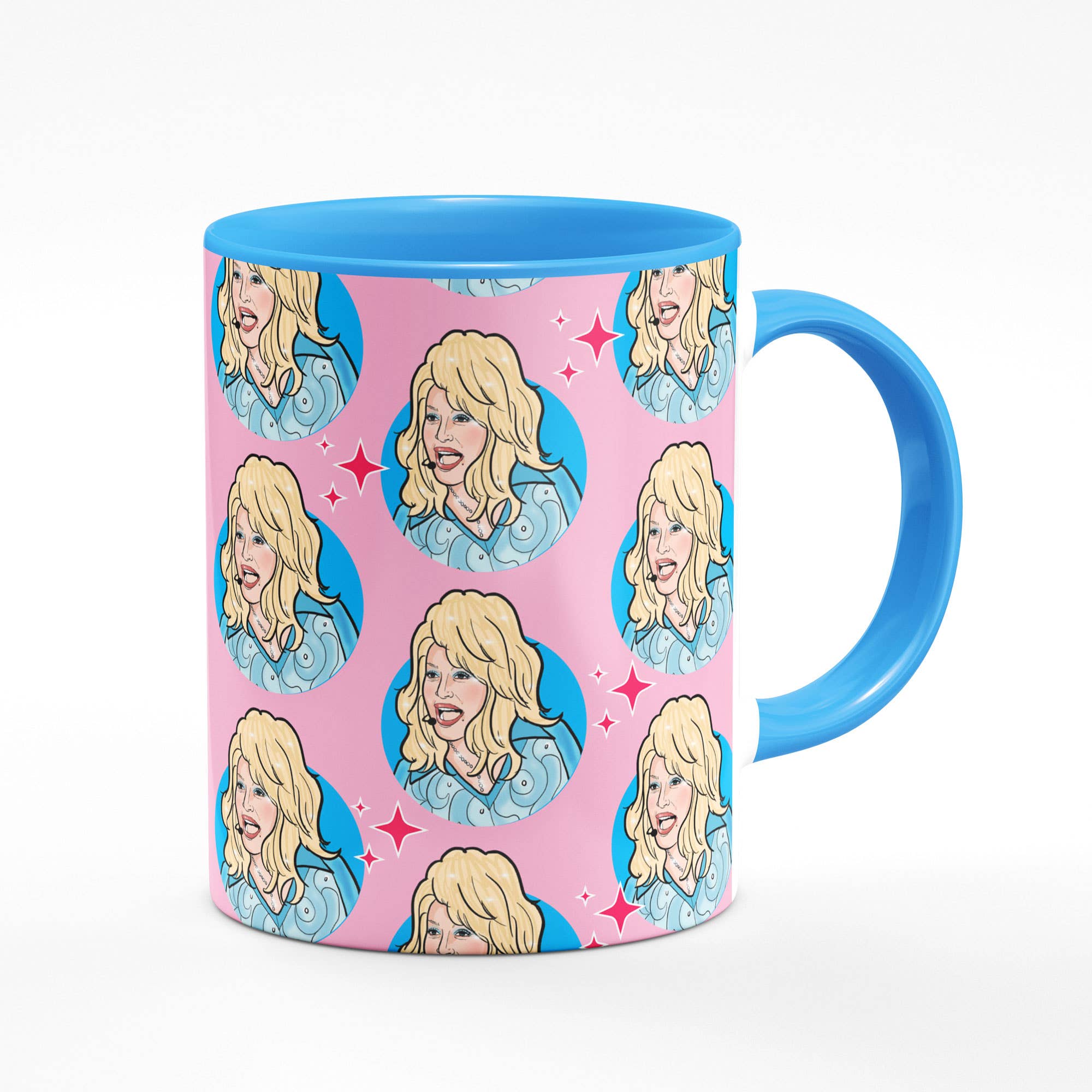 Dolly Parton Mug with Blue Interior | 11oz by The Bullish Store