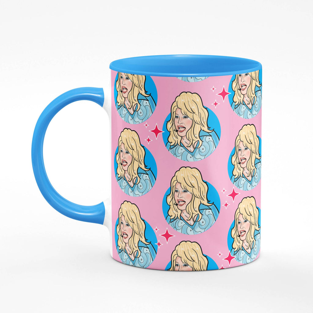 Dolly Parton Mug with Blue Interior | 11oz by The Bullish Store
