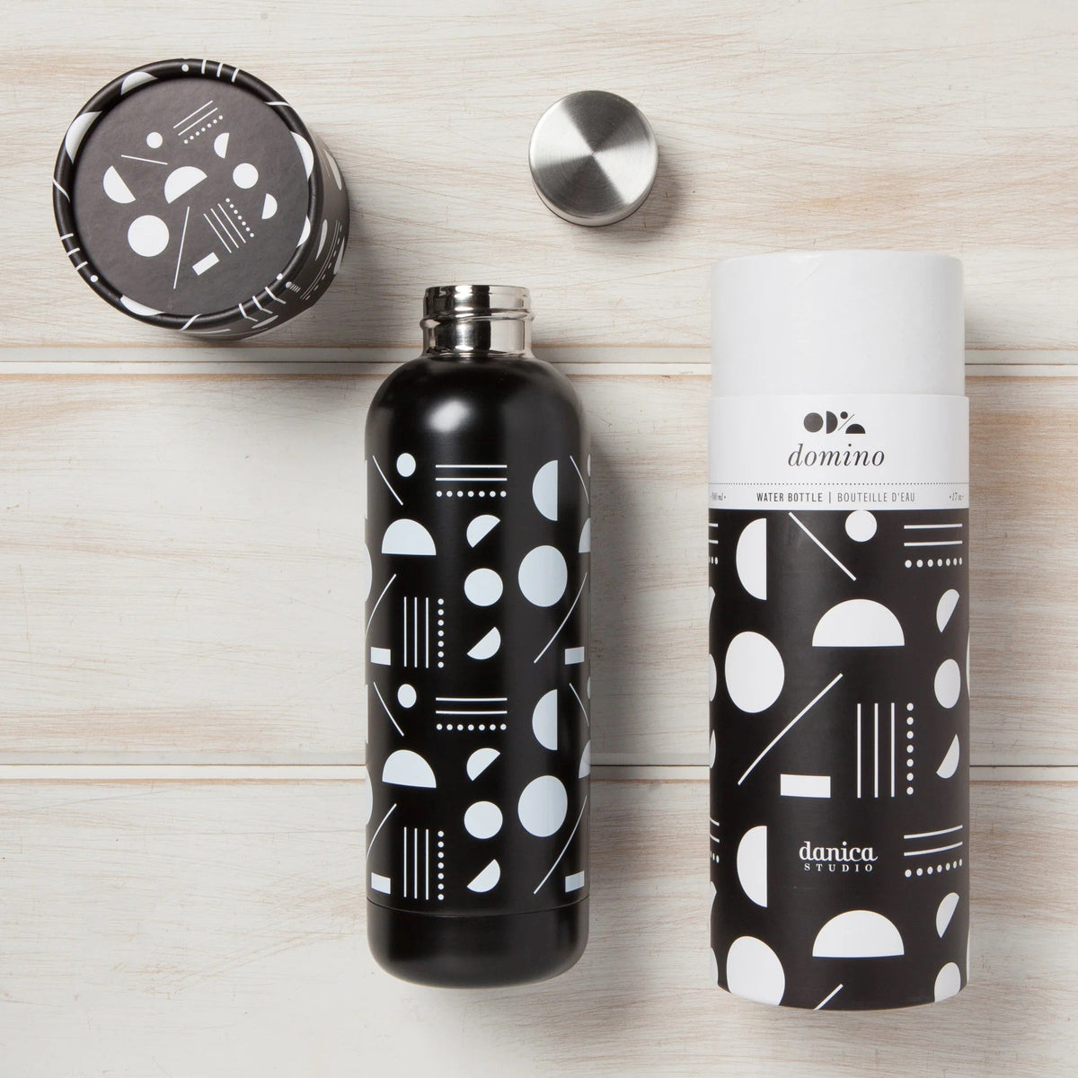 Domino Stainless Steel Water Bottle | Double Walled Reusable Drinkware | 17oz | Gift for Her by The Bullish Store