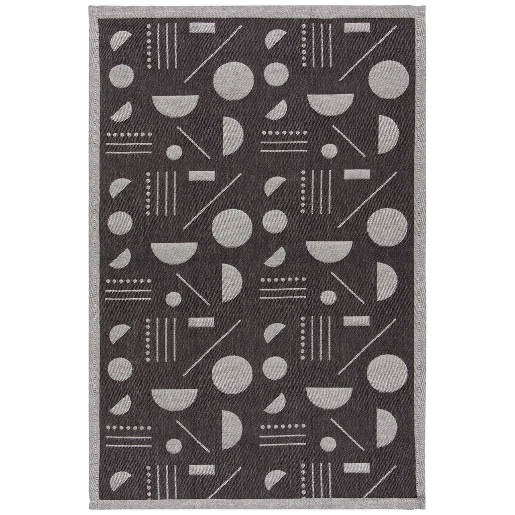 Domino Woven Cotton Jacquard Dishtowel | Geometry Modern Hand Tea Dish Cloth | 18" x 28" by The Bullish Store