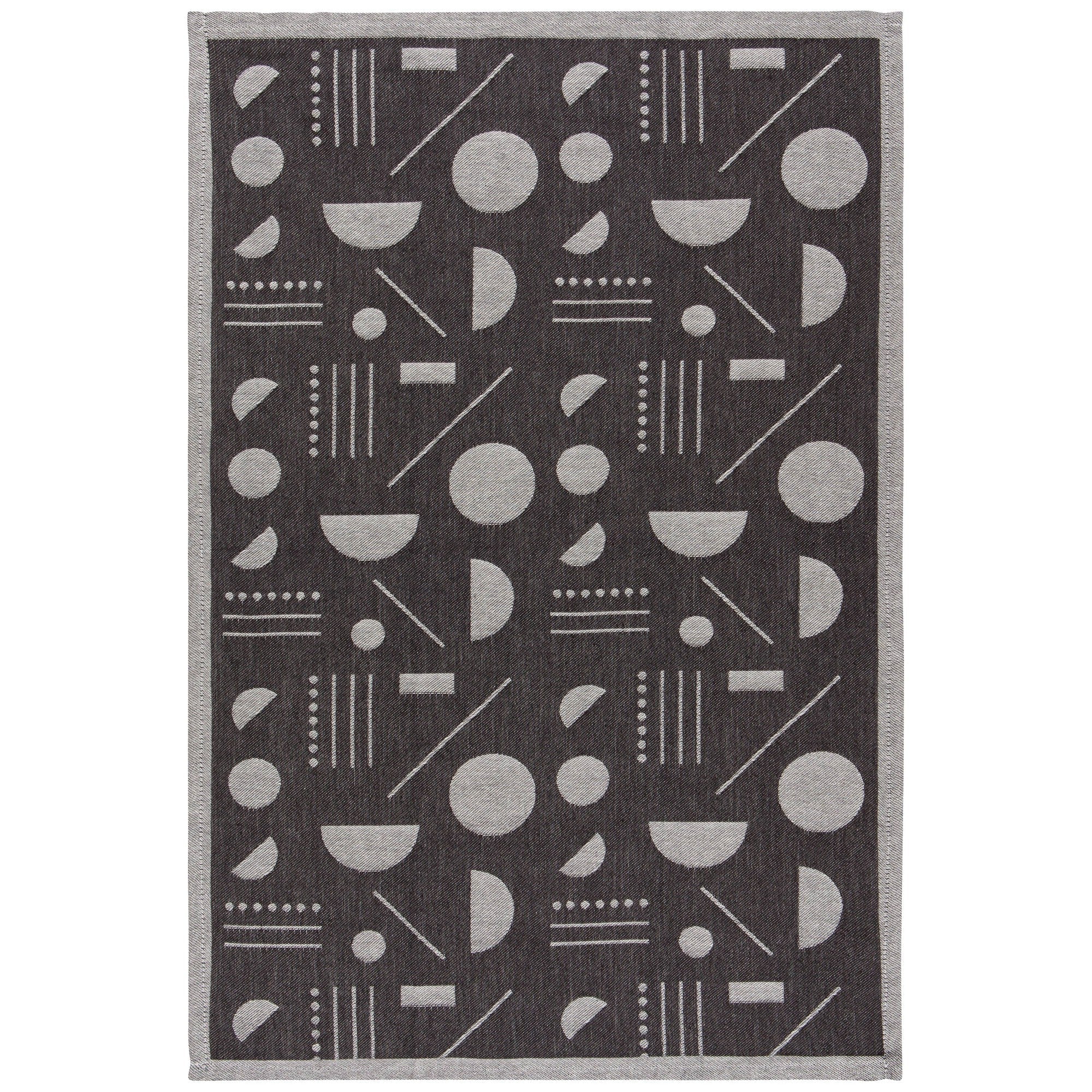 Domino Woven Cotton Jacquard Dishtowel | Geometry Modern Hand Tea Dish Cloth | 18" x 28" by The Bullish Store