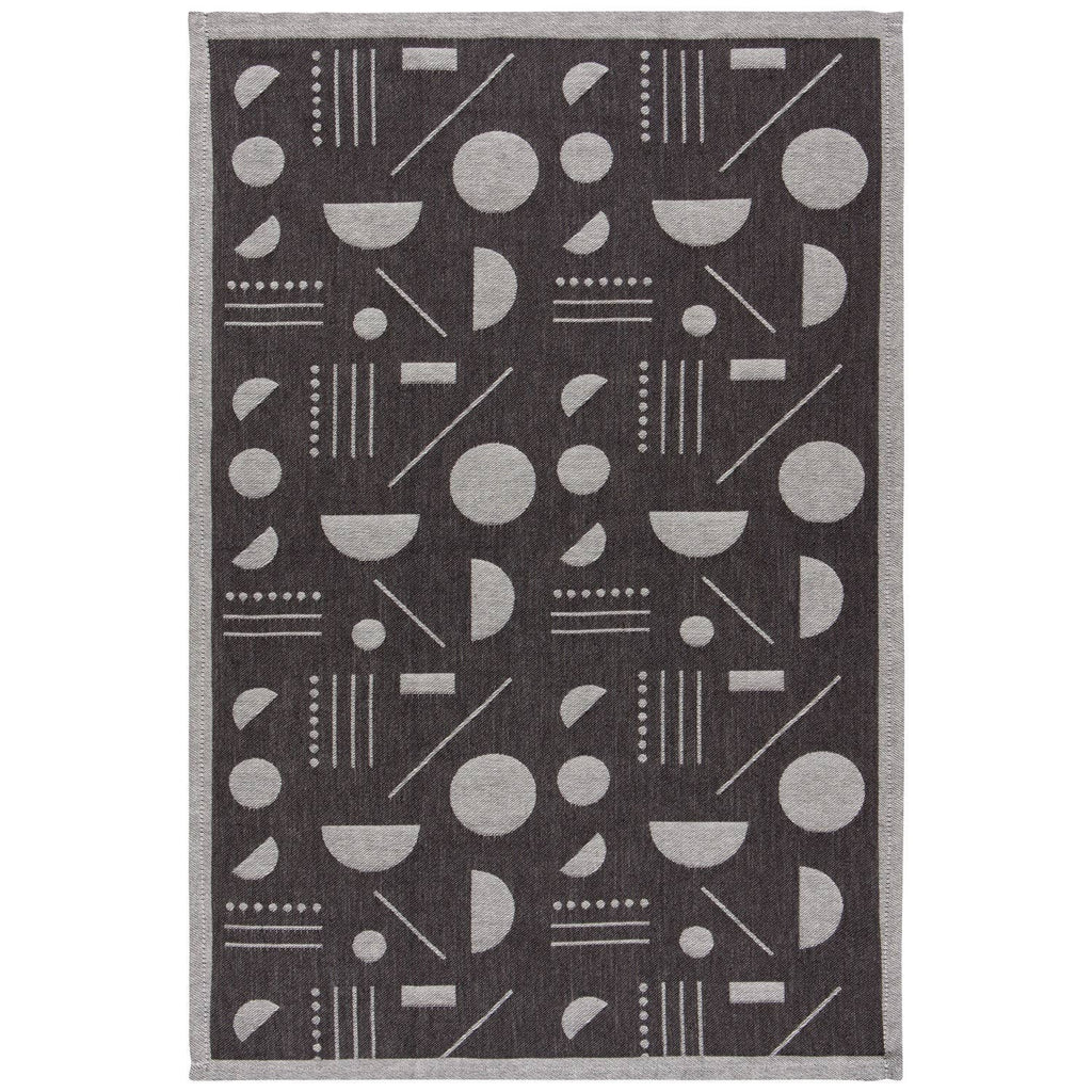 Domino Woven Cotton Jacquard Dishtowel | Geometry Modern Hand Tea Dish Cloth | 18" x 28" by The Bullish Store