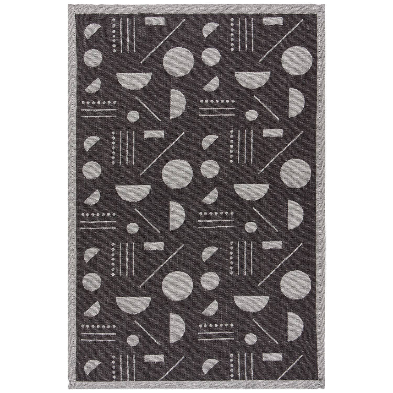 Domino Woven Cotton Jacquard Dishtowel | Geometry Modern Hand Tea Dish Cloth | 18" x 28" by The Bullish Store