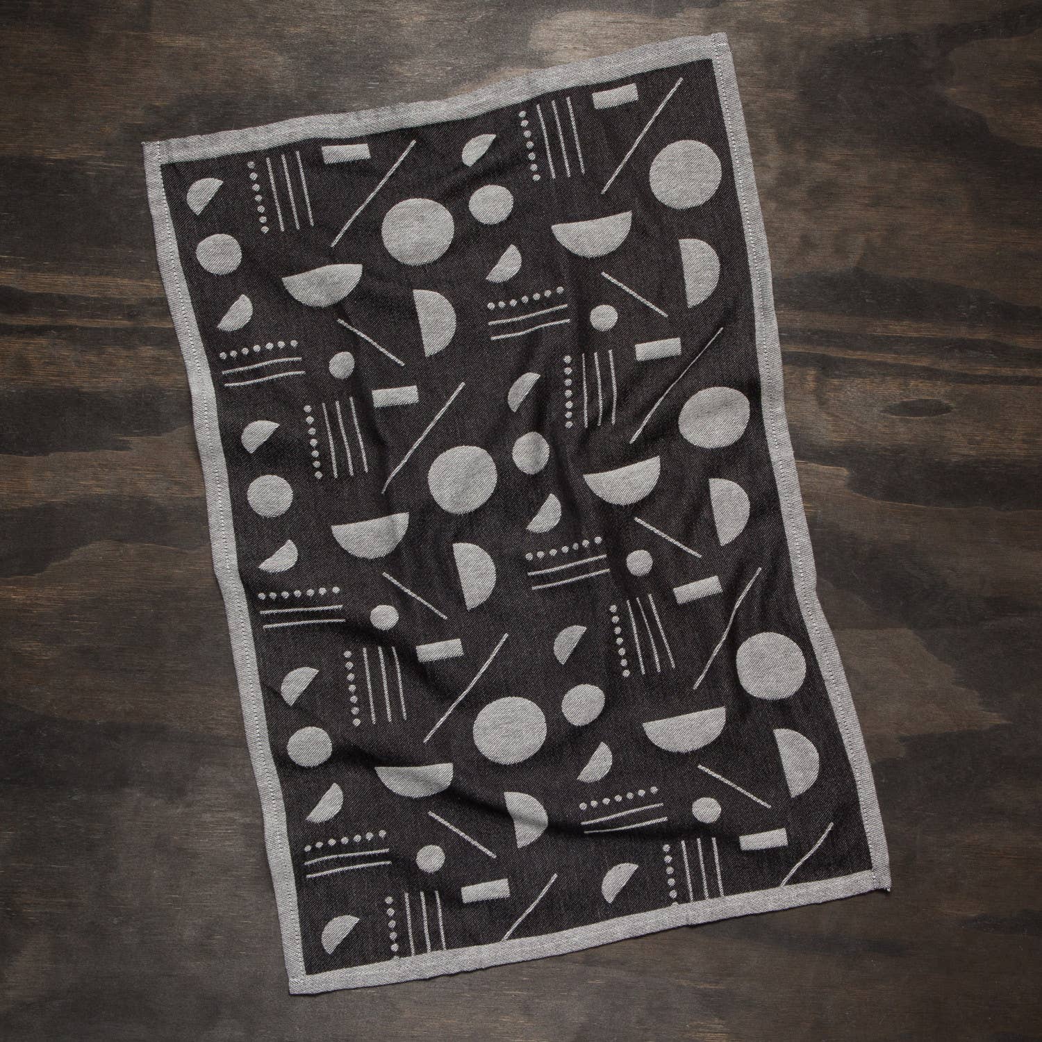 Domino Woven Cotton Jacquard Dishtowel | Geometry Modern Hand Tea Dish Cloth | 18" x 28" by The Bullish Store