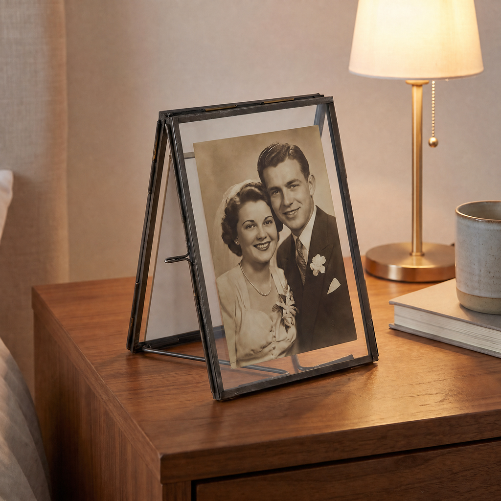 Double Picture Metal Frame | Multipurpose Rustic Photo Holder | 5" x 7" by The Bullish Store