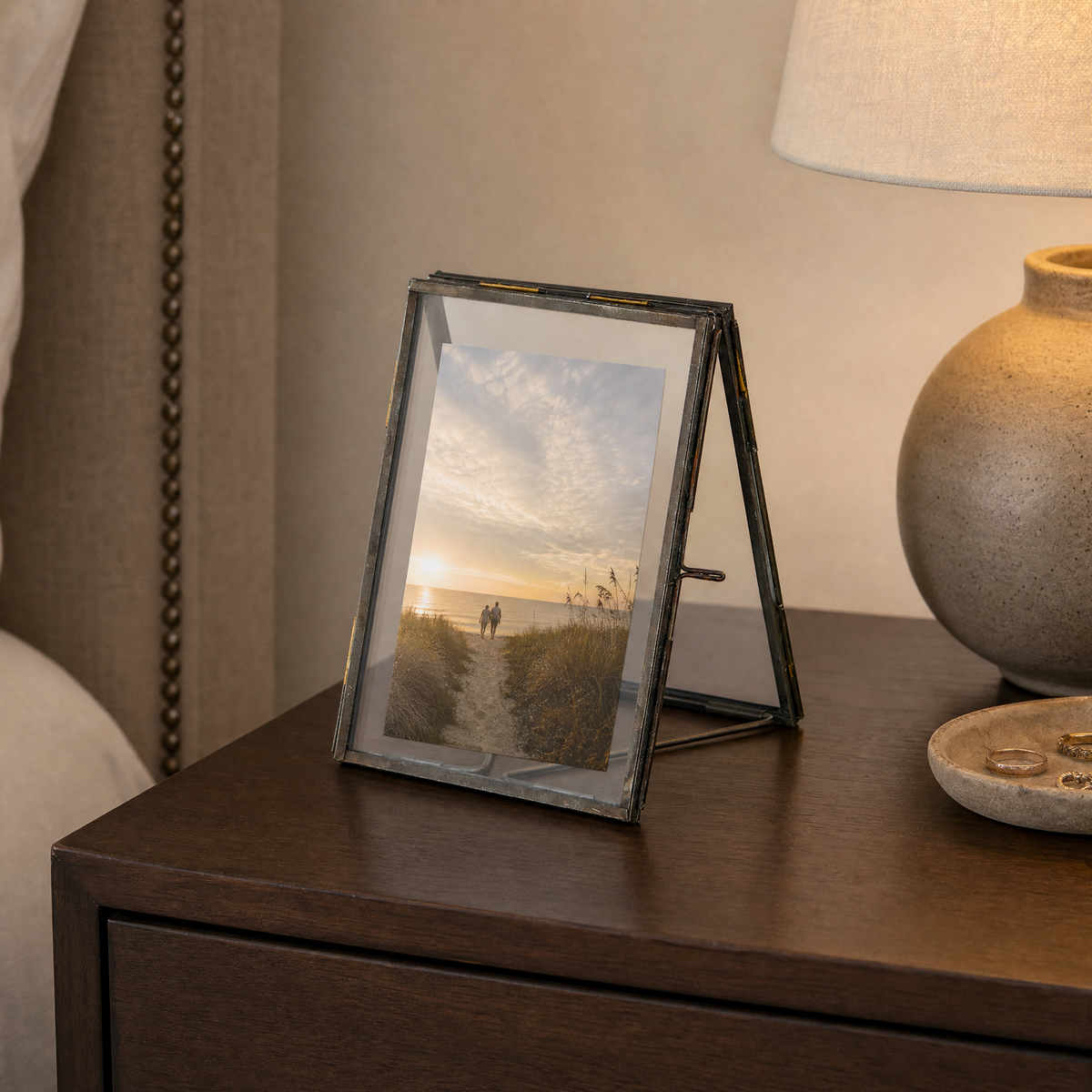 Double Picture Metal Frame | Multipurpose Rustic Photo Holder | 5" x 7" by The Bullish Store
