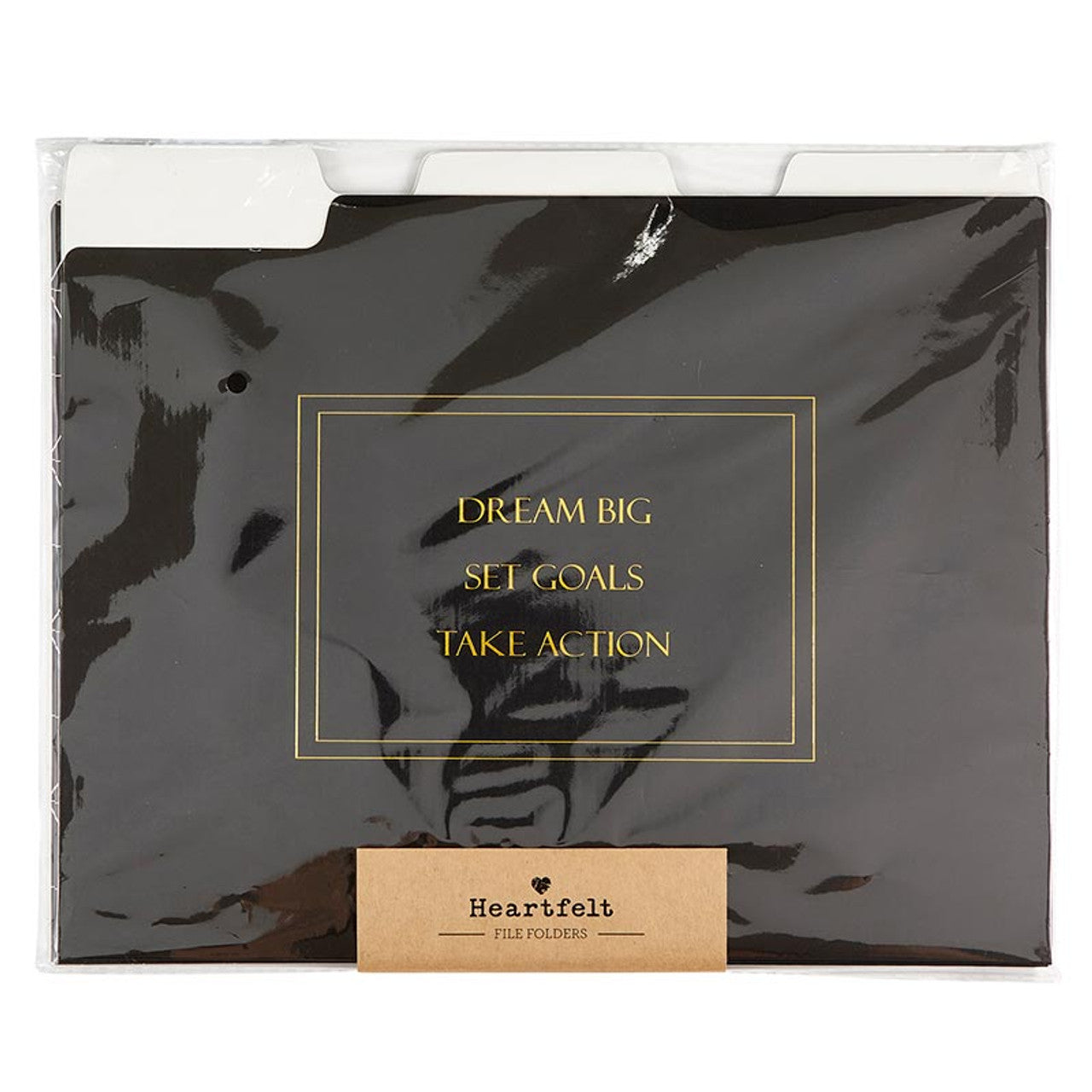Dream Big File Folder Set in Black | 6 File Folders in Motivational Designs by The Bullish Store