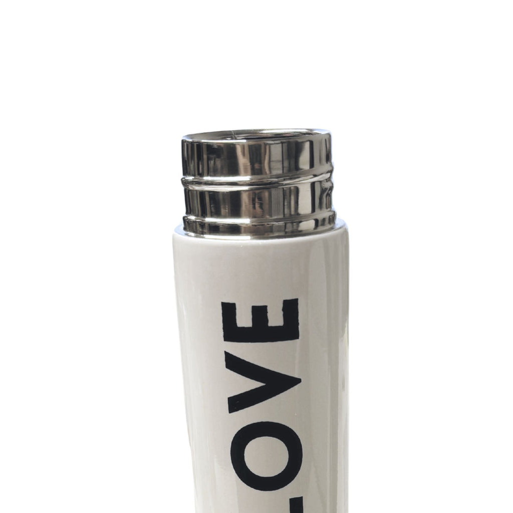 Drunk In Love Flask Bottle in White | Stainless Steel Double Wall Insulated Tumbler | 8oz by The Bullish Store
