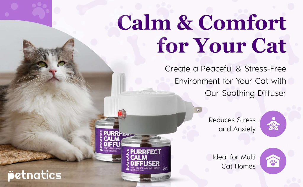 Purrfect Cat Calming Diffuser Kit with 2 Refills by Petnatics