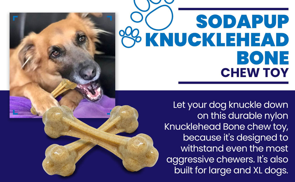 Knuckle Bone Nylon Dog Chew Toy for Aggressive Chewers | Made in USA by SodaPup/True Dogs, LLC