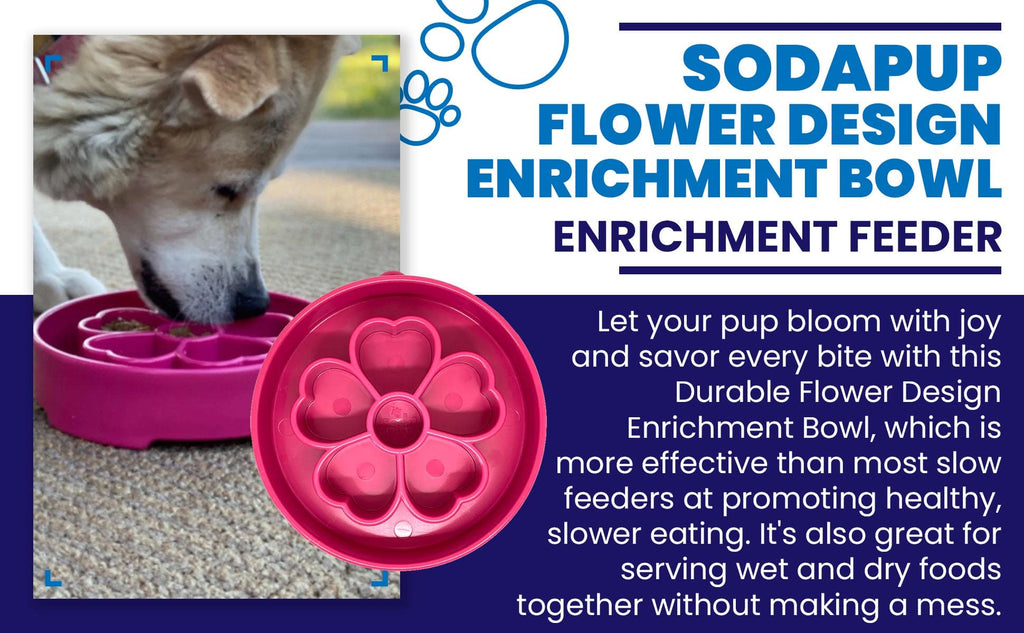 Flower eBowl Deep Slow Feeder Dog Bowl for Enrichment | USA Made by SodaPup/True Dogs, LLC