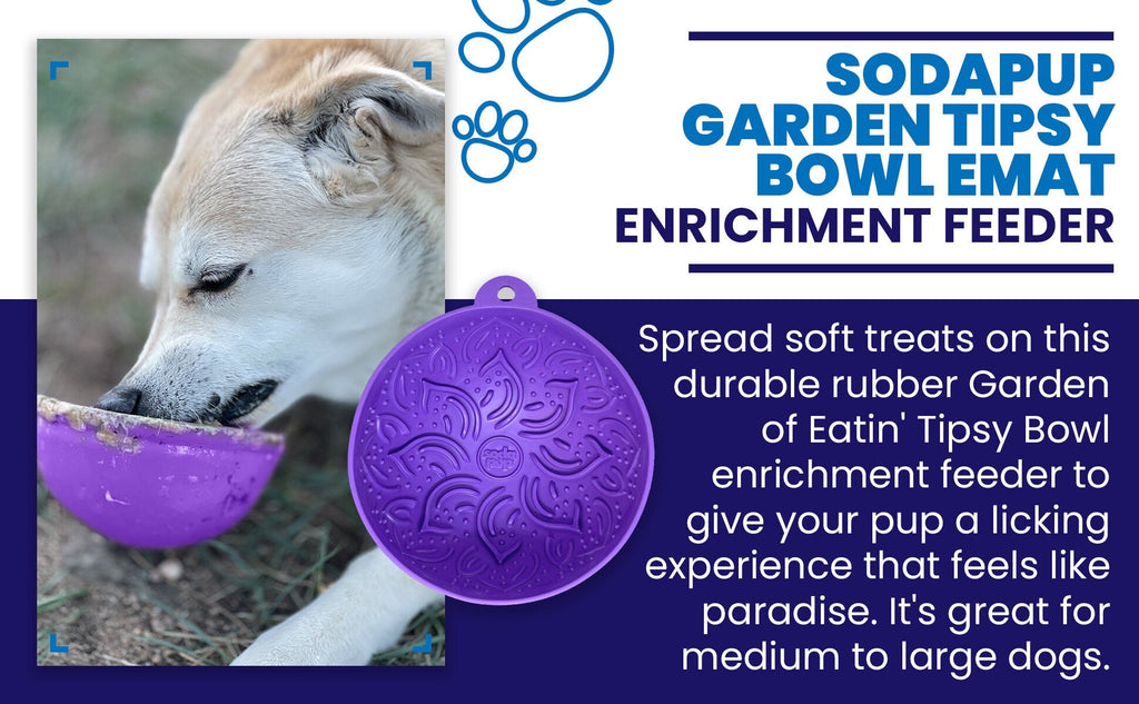 Garden of Eatin' Tipsy Bowl - Wobble Lick Mat for Dogs & Cats | USA Made by SodaPup/True Dogs, LLC
