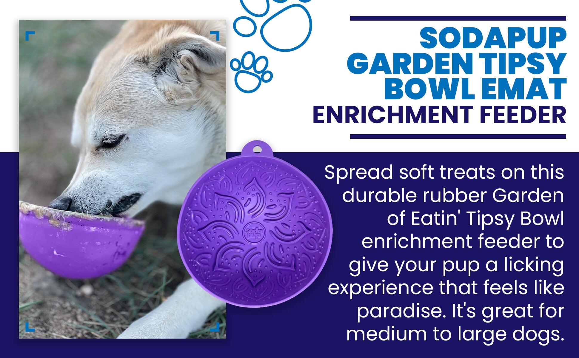 Garden of Eatin' Tipsy Bowl - Wobble Lick Mat for Dogs & Cats | USA Made by SodaPup/True Dogs, LLC