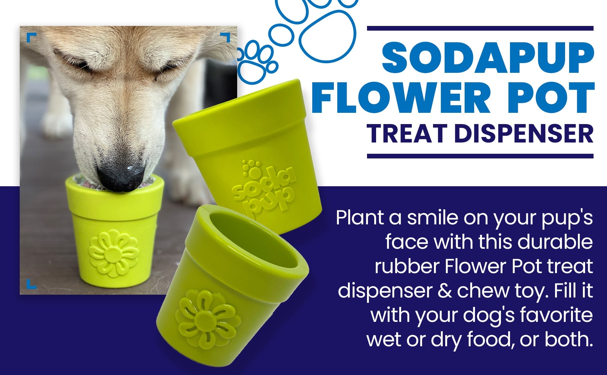 Large Flower Pot eCup Dog Treat Dispenser | Durable USA-Made Enrichment Toy | SodaPup by SodaPup/True Dogs, LLC