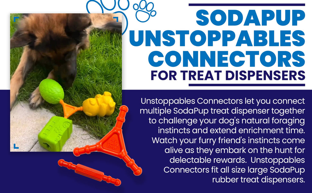 Unstoppables Connectors for SodaPup Rubber Treat Dispensers - 2 Pack by SodaPup/True Dogs, LLC