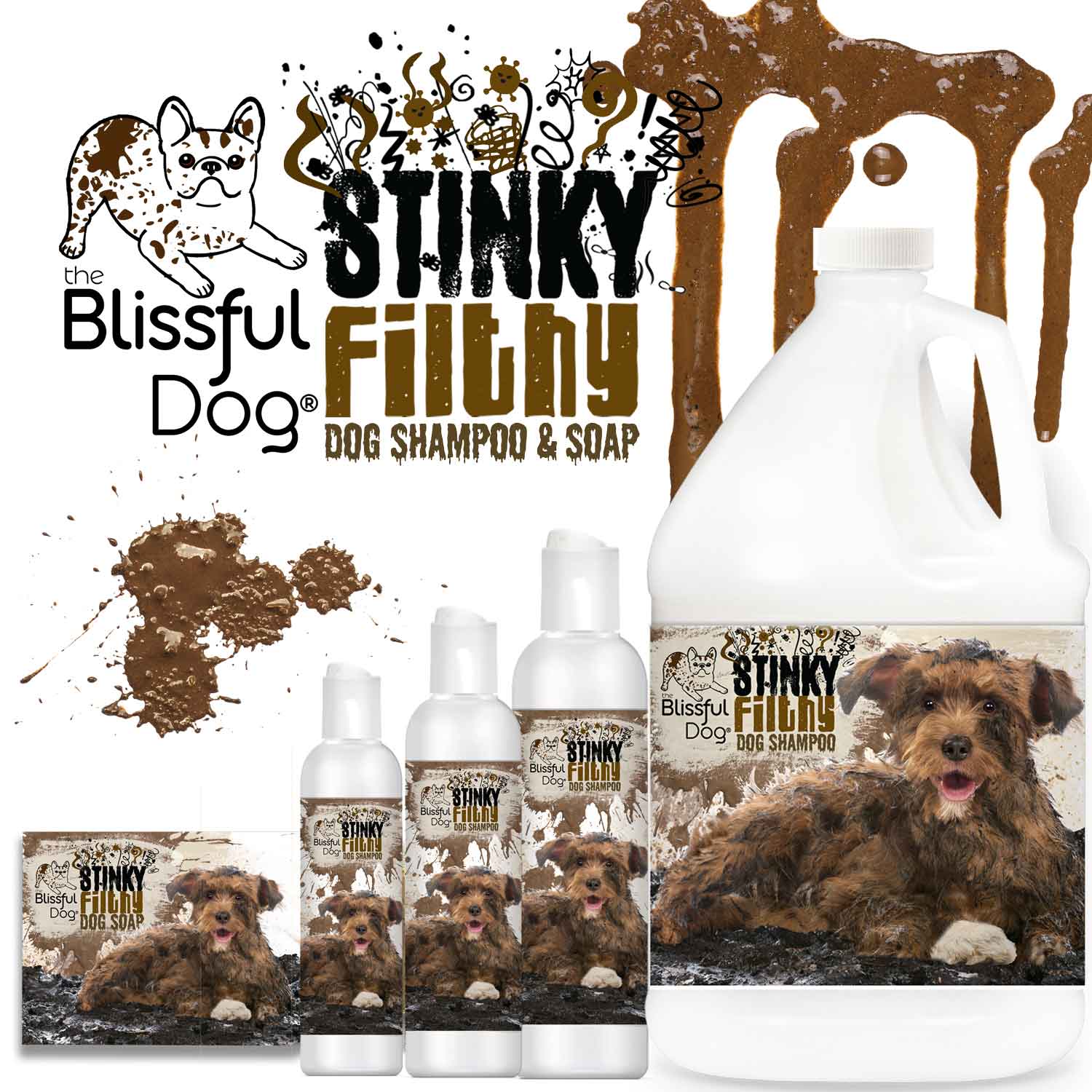 Stinky Filthy Dog Shampoo & Soap by The Blissful Dog