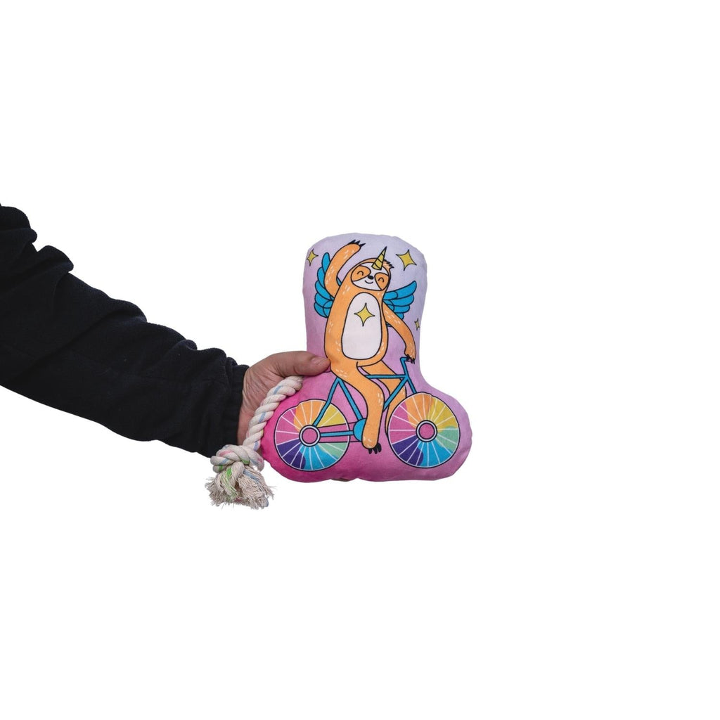 Slow Biker Plush Dog Toy – with Squeaker & Crinkle Paper for Fun Play by American Pet Supplies