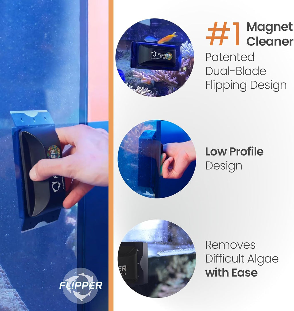 Flipper Edge Limited Edition Puffer 2 in 1 Floating Magnetic Aquarium Algae Cleaner (MAX) by Flipper Aquarium Products