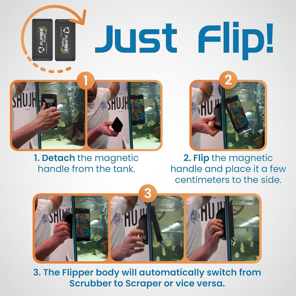 Flipper Edge Limited Edition Puffer 2 in 1 Floating Magnetic Aquarium Algae Cleaner (MAX) by Flipper Aquarium Products