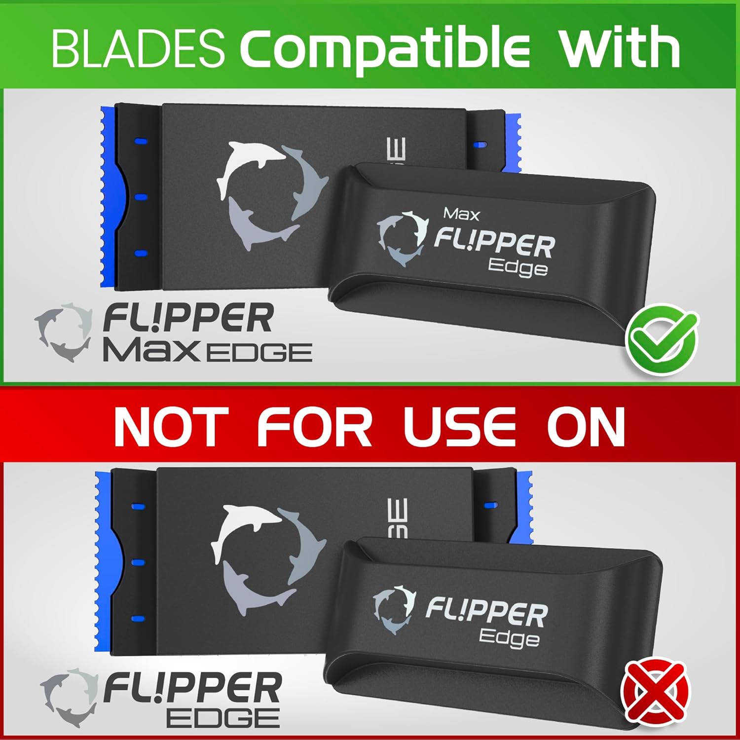Flipper Edge Standard Acrylic Safe Plastic Blades 10 Pack by Flipper Aquarium Products