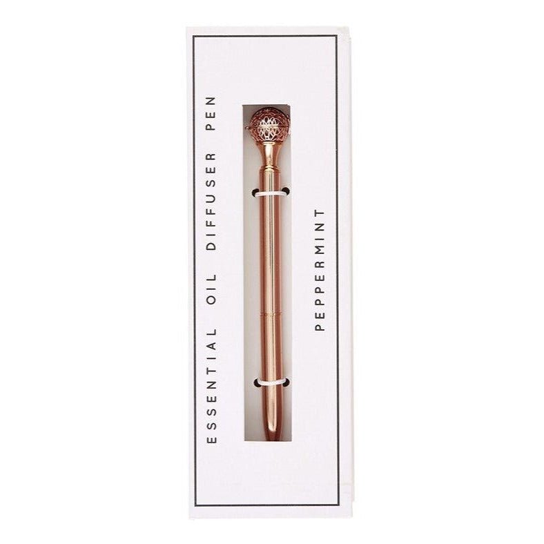 Essential Oil Diffuser Pen in Peppermint | Includes 1 ml of Essential Oil and 2 Lava Beads | Refillable by The Bullish Store