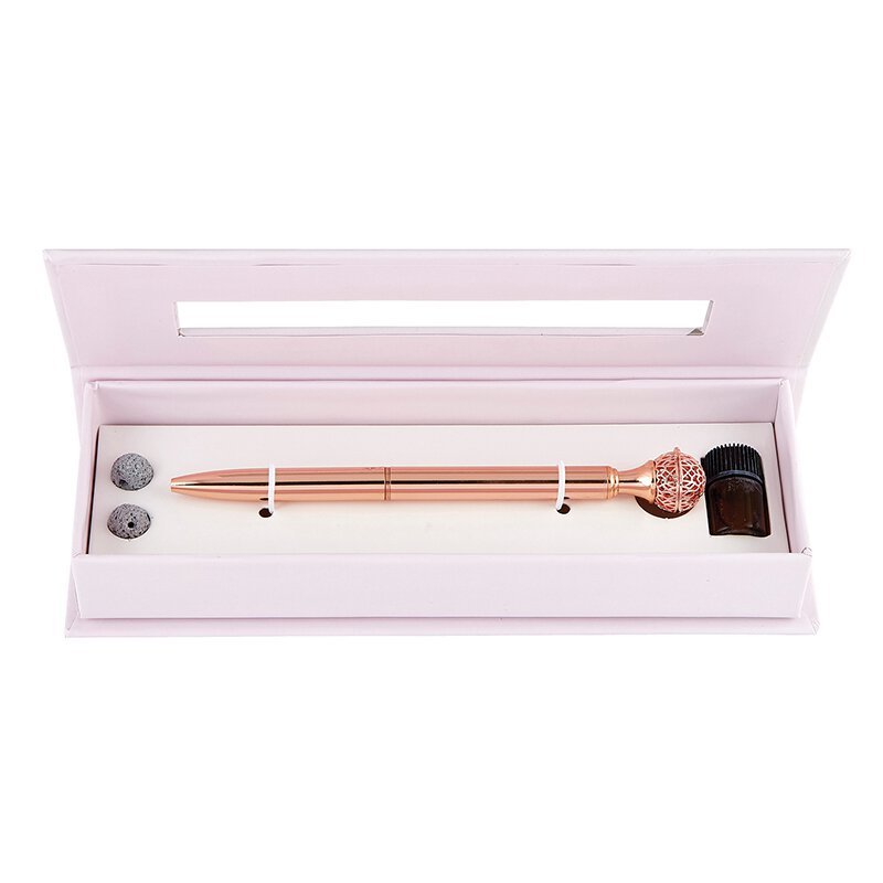 Essential Oil Diffuser Pen in Peppermint | Includes 1 ml of Essential Oil and 2 Lava Beads | Refillable by The Bullish Store
