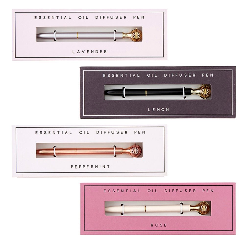 Essential Oil Diffuser Pen in Peppermint | Includes 1 ml of Essential Oil and 2 Lava Beads | Refillable by The Bullish Store