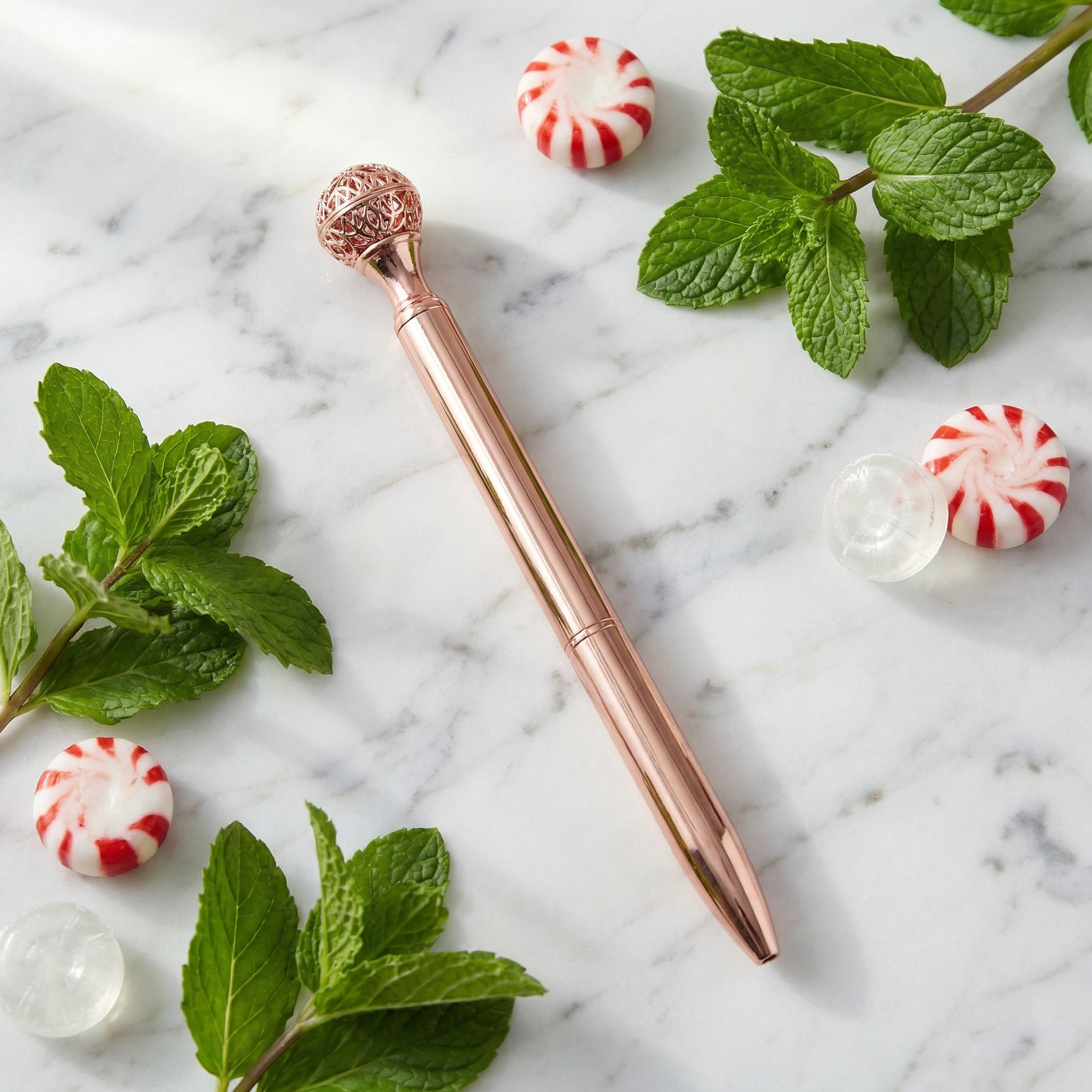 Essential Oil Diffuser Pen in Peppermint | Includes 1 ml of Essential Oil and 2 Lava Beads | Refillable by The Bullish Store