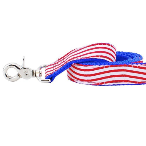 1″ Stars and Stripes Ribbon Dog Leash by 2 Hounds Design