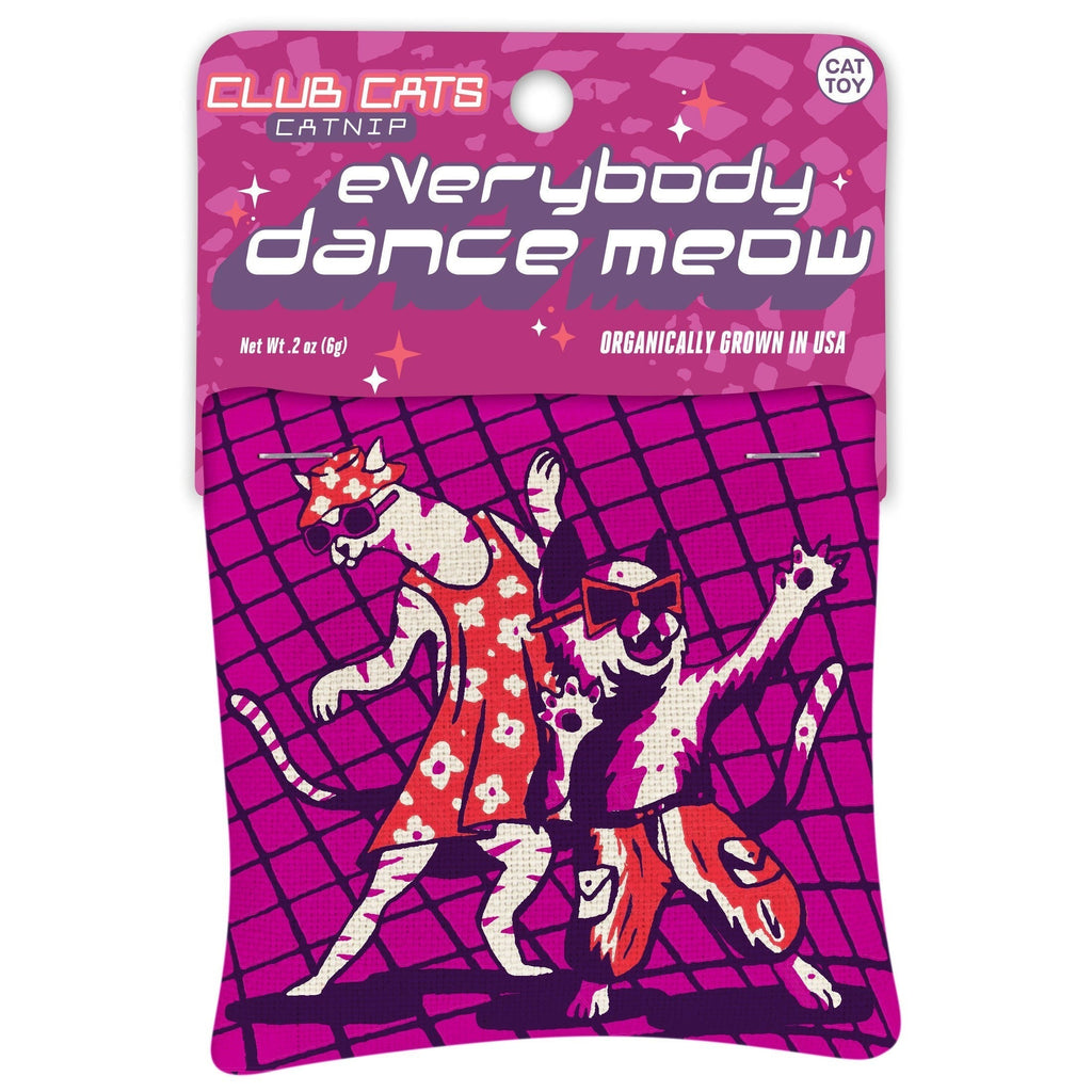 Everybody Dance Meow Club Cats Catnip Toy | Premium Organic Catnip in Illustrated Cotton Pouch | BlueQ at GetBullish by The Bullish Store