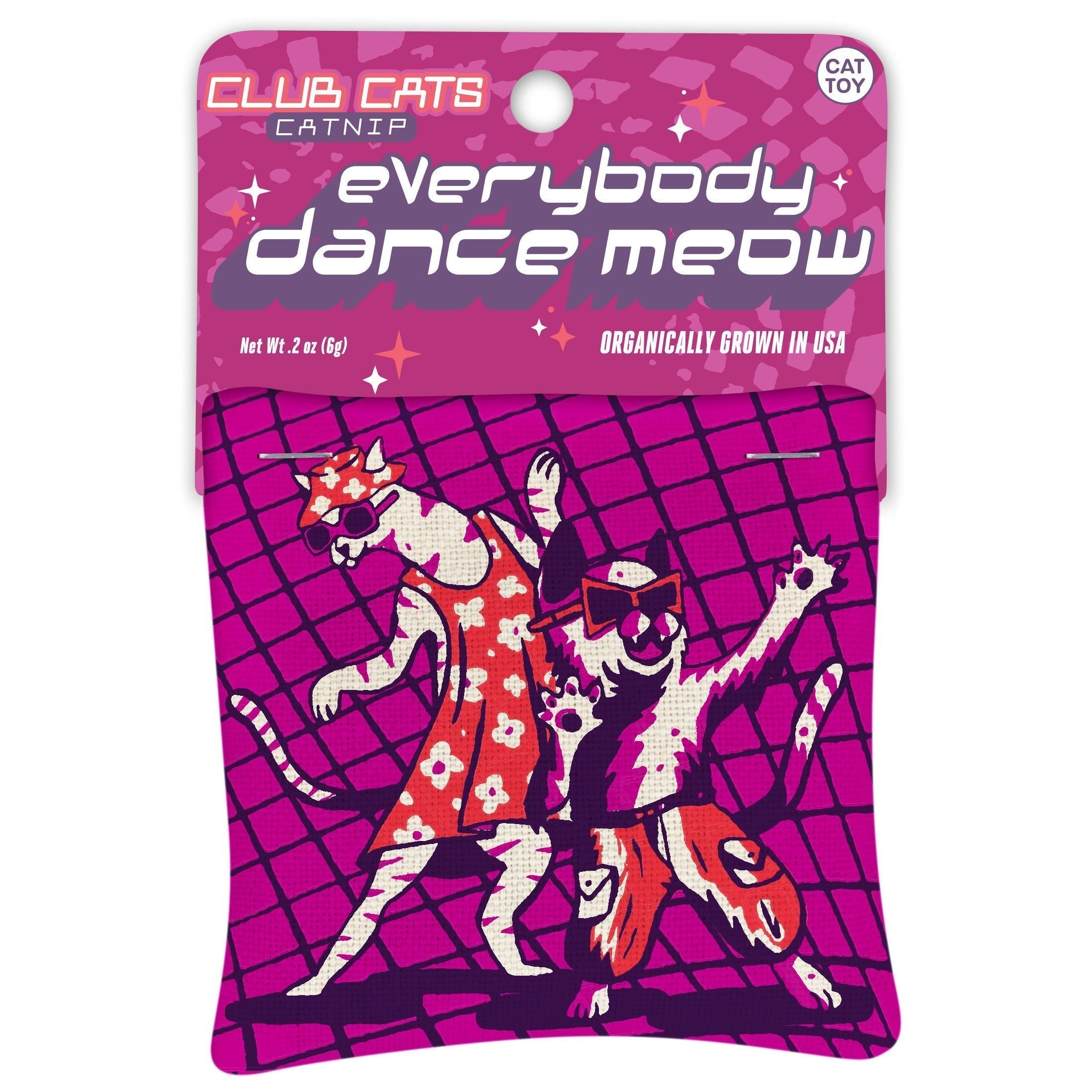 Everybody Dance Meow Club Cats Catnip Toy | Premium Organic Catnip in Illustrated Cotton Pouch | BlueQ at GetBullish by The Bullish Store