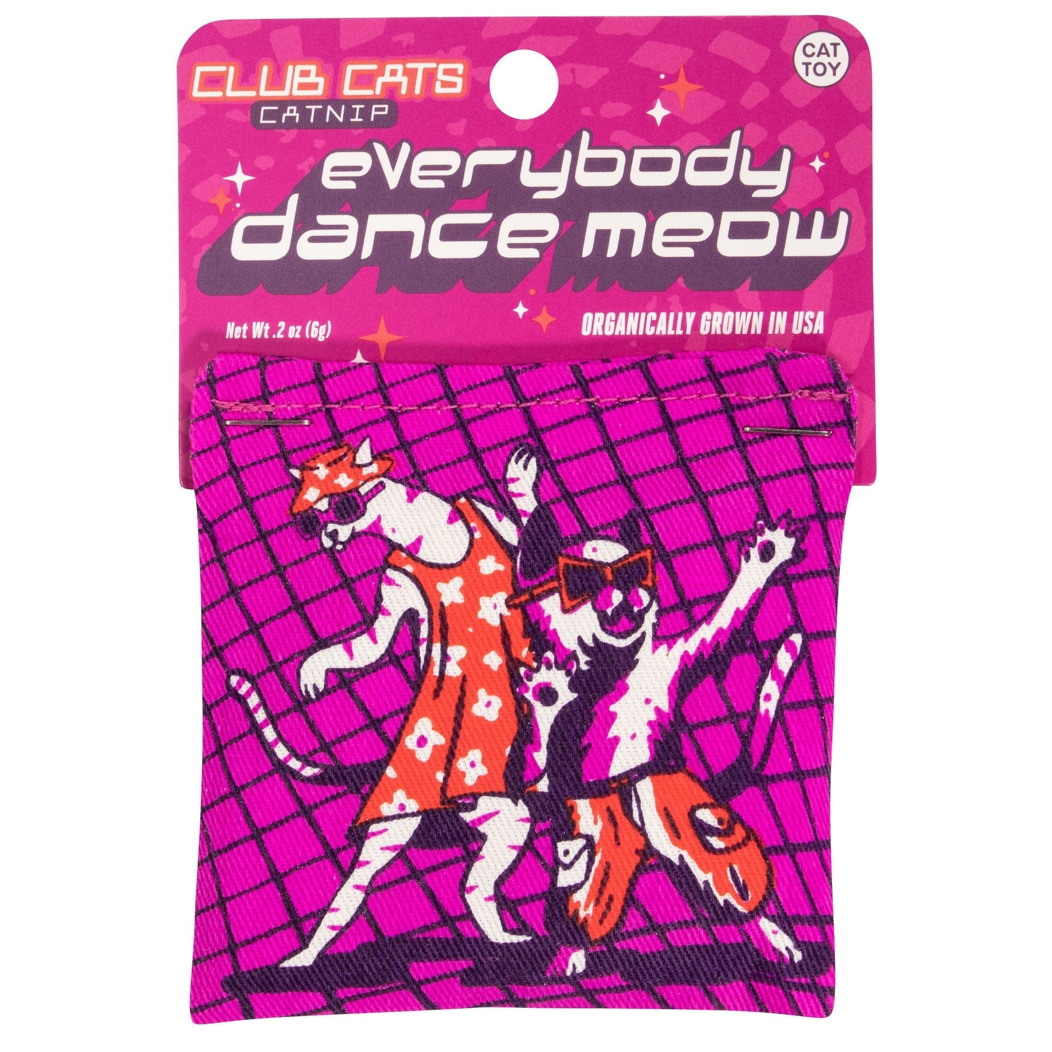 Everybody Dance Meow Club Cats Catnip Toy | Premium Organic Catnip in Illustrated Cotton Pouch | BlueQ at GetBullish by The Bullish Store
