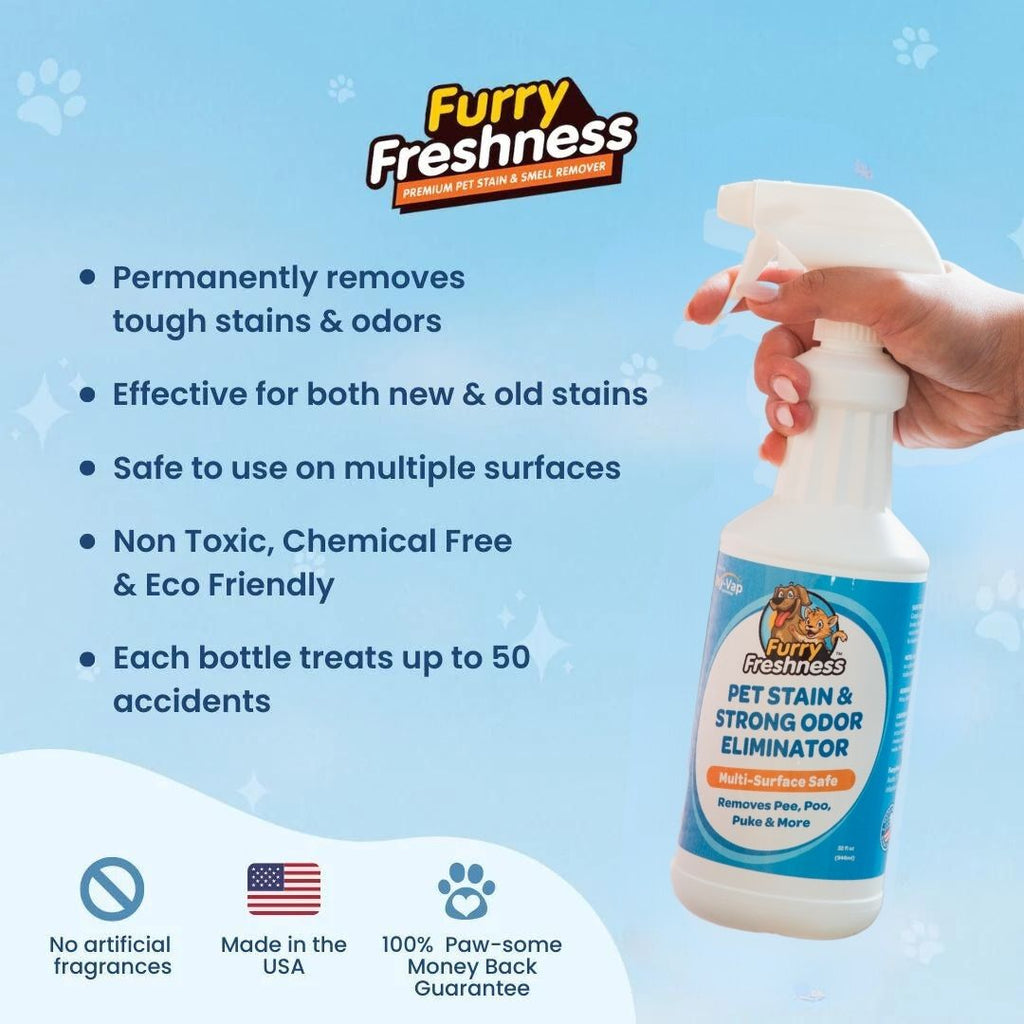 FurryFreshness Pet Stain & Odor Remover 32oz by FurryFreshness Premium Stain and Smell Remover