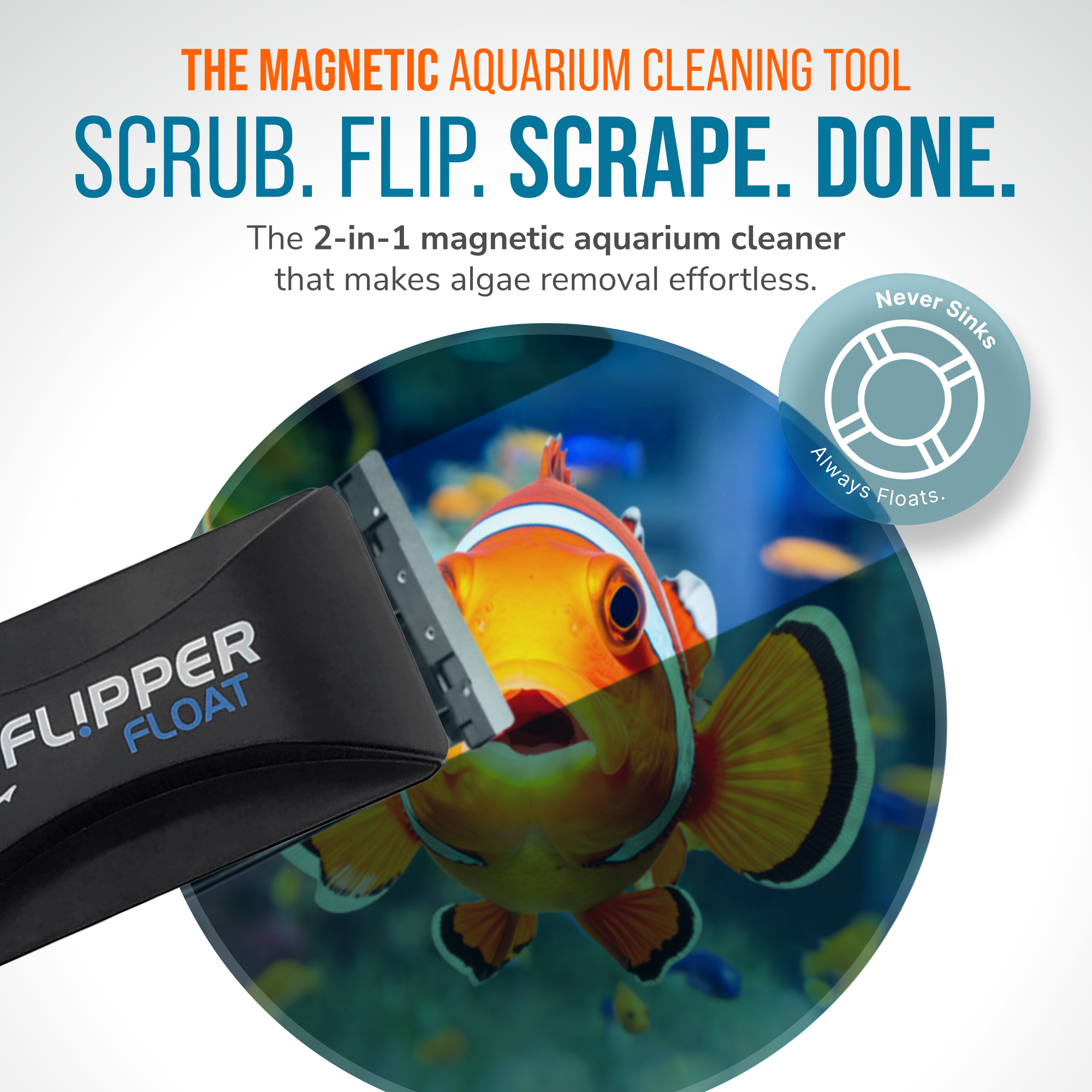 Flipper FLOAT 2 in 1 Magnetic Aquarium Algae Cleaner (Standard) by Flipper Aquarium Products