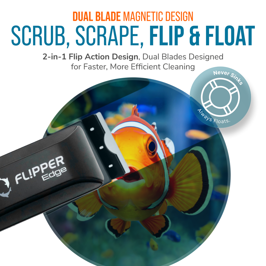 Flipper Edge 2 in 1 Floating Magnetic Aquarium Algae Cleaner (Standard) by Flipper Aquarium Products