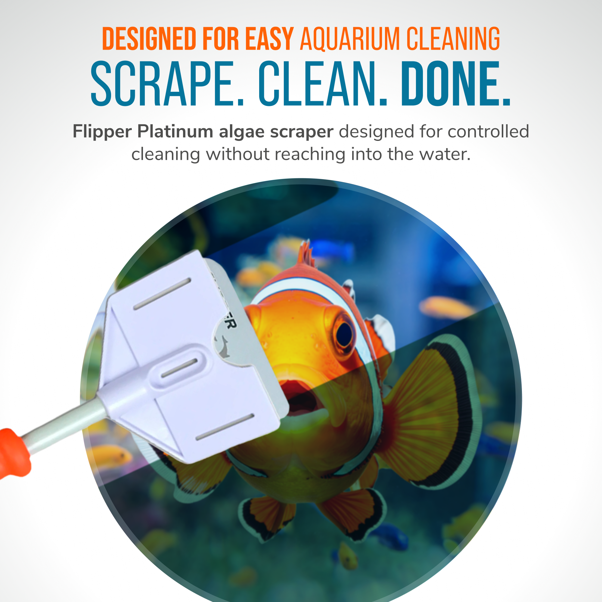 Flipper Platinum Aquarium Algae Scraper - 10" by Flipper Aquarium Products