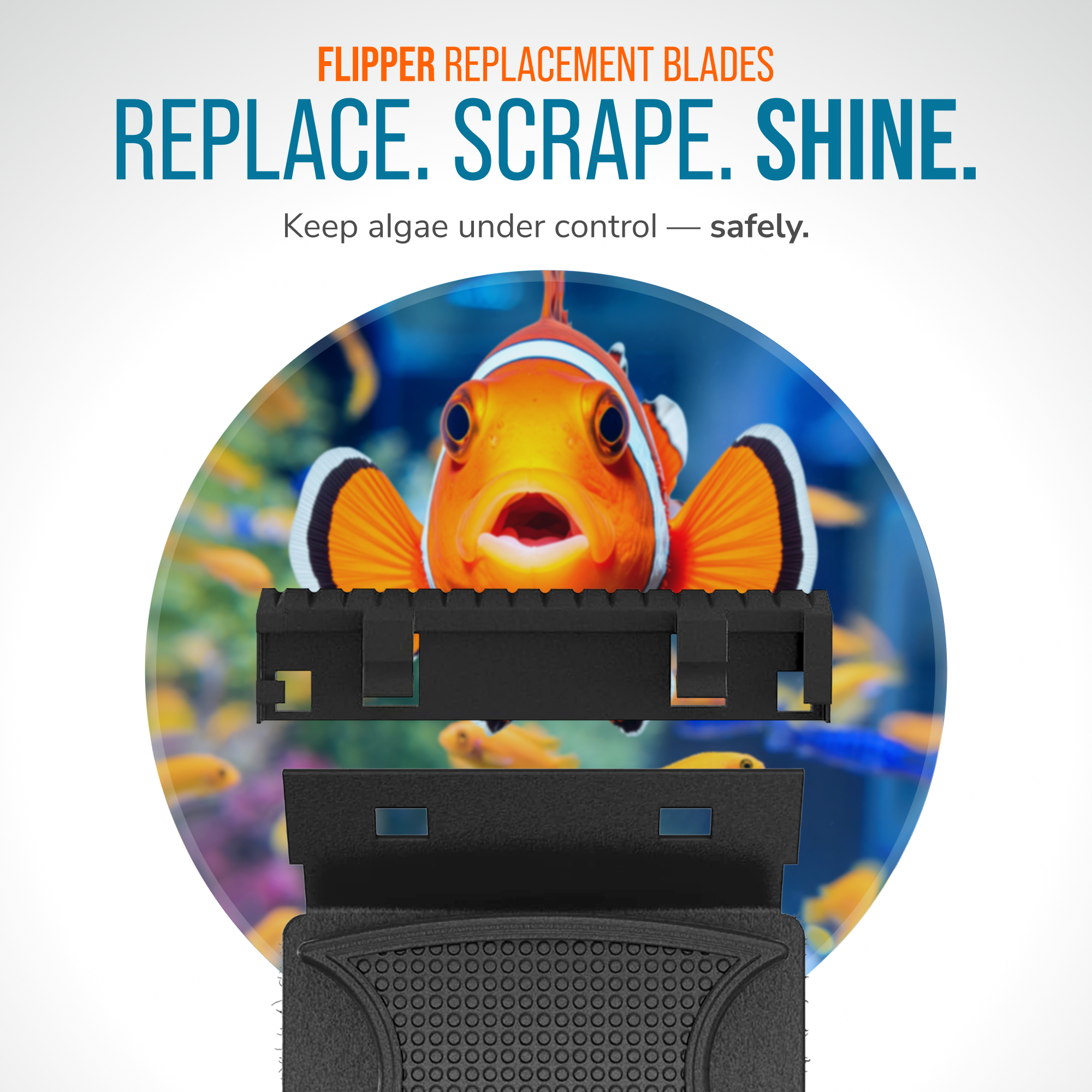 Flipper MAX ABS Replacement Blades Straight Edge 5 Pack - Acrylic Tanks by Flipper Aquarium Products