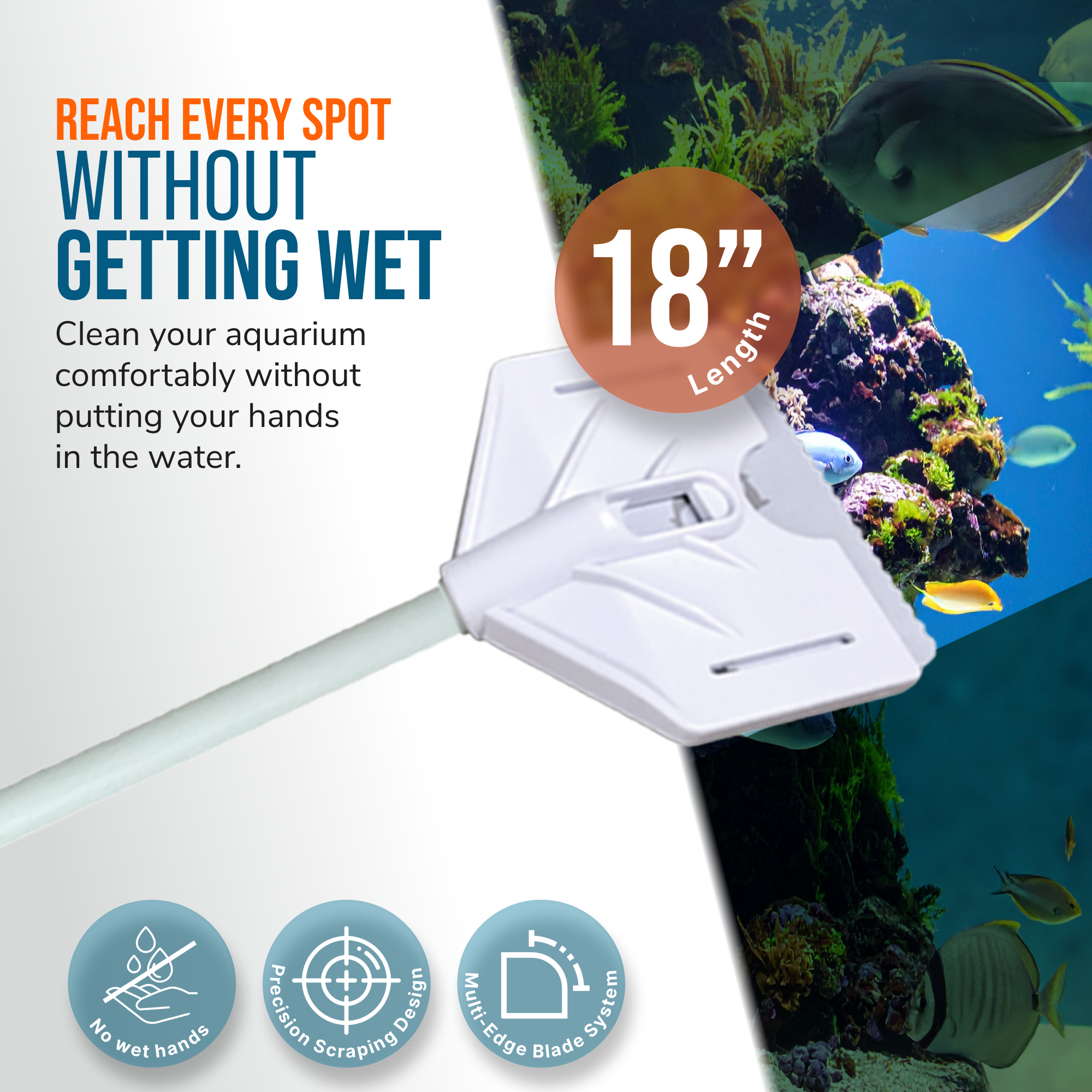Flipper Platinum Aquarium Algae Scraper - 18" by Flipper Aquarium Products