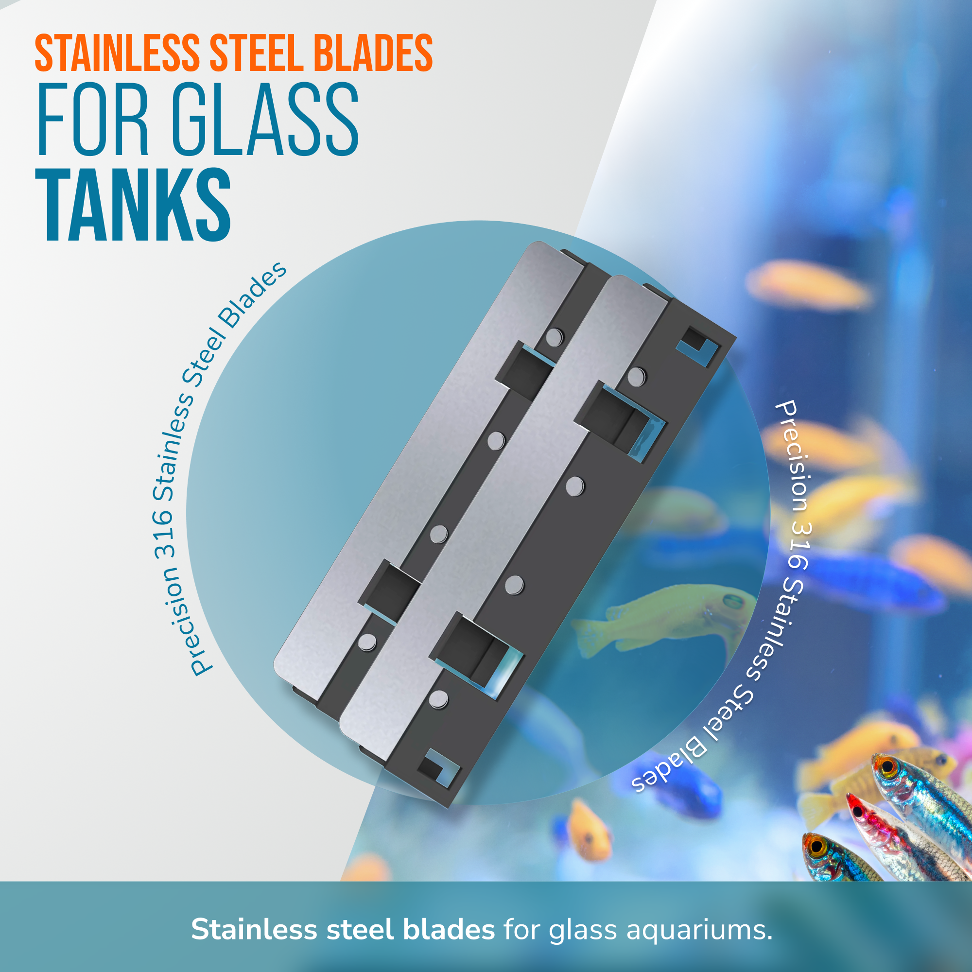 Flipper Nano Aquarium Cleaner Stainless Steel Replacement Blades 2 Pack by Flipper Aquarium Products