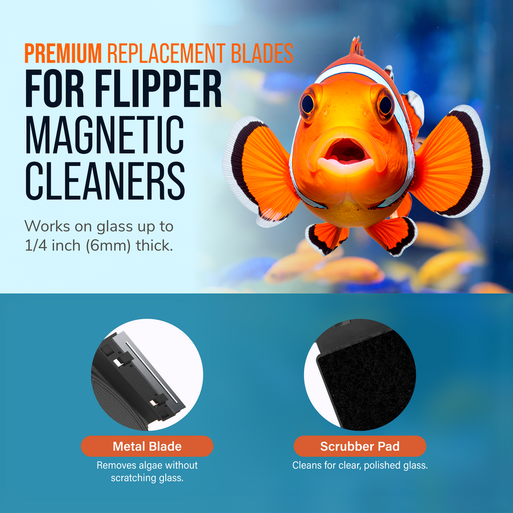 Flipper Nano Aquarium Cleaner Stainless Steel Replacement Blades 2 Pack by Flipper Aquarium Products