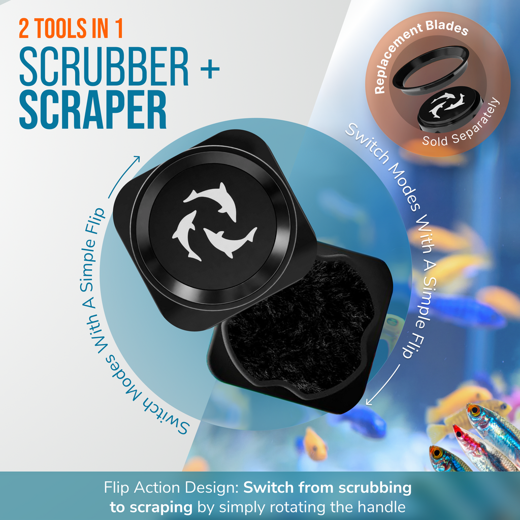 Flipper Pico Black 2-in-1 Aquarium Magnet Cleaner by Flipper Aquarium Products